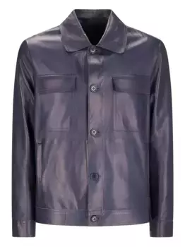 Кожаная куртка-рубашка Salvatore Santoro, синий