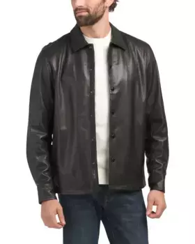 Кожаная куртка-рубашка Stanton Rag & Bone, черный