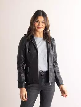 Кожаная куртка с капюшоном 'Abbeyville' Lakeland Leather, черный