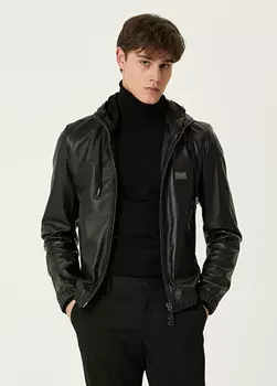Кожаная куртка с капюшоном Dolce&Gabbana, черный