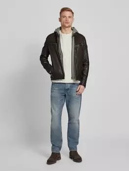 Кожаная куртка с капюшоном модель 'GMRAYCO' Gipsy, темно-коричневый