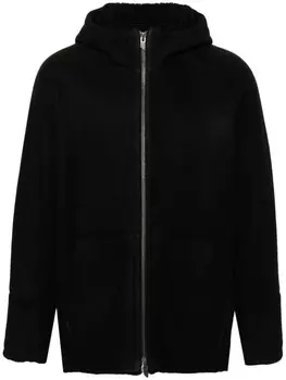 Кожаная куртка с капюшоном Salvatore Santoro, черный