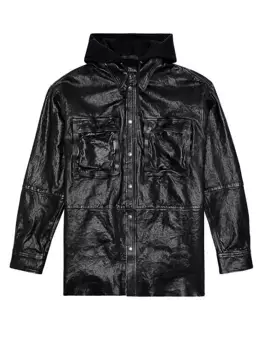 Кожаная куртка с капюшоном Sphinx Diesel, черный