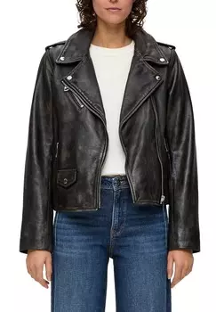 Кожаная куртка s.Oliver, черный