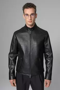 Кожаная куртка с шагренью A&A Vesa, черный