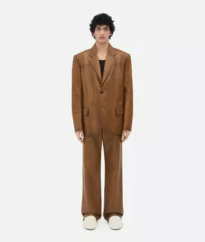 Кожаная куртка с винтажным эффектом Bottega Veneta