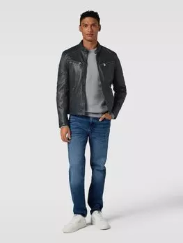 Кожаная куртка с воротником-стойкой модель 'MARC LAKEV' Gipsy