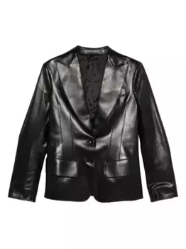 Кожаная куртка с зазубренными лацканами TOM FORD, черный