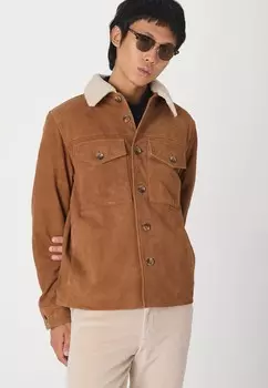 Кожаная куртка SLHROSS Selected Homme, коричневый