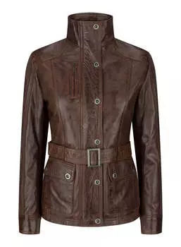 Кожаная куртка Slim Fit TruClothing, коричневый