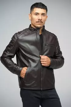 Кожаная куртка со стегаными деталями A&A Vesa, коричневый