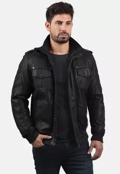 Кожаная куртка Solid, черный