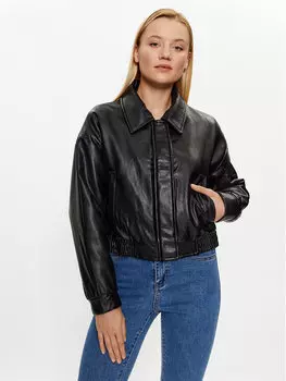 Кожаная куртка стандартного кроя Glamorous, черный