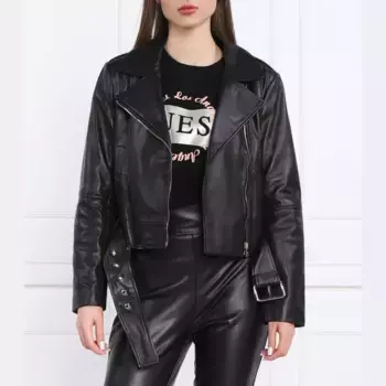 Кожаная куртка стандартного кроя Liu Jo, черный