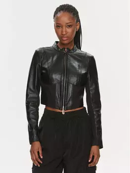 Кожаная куртка стандартного кроя Pinko, черный