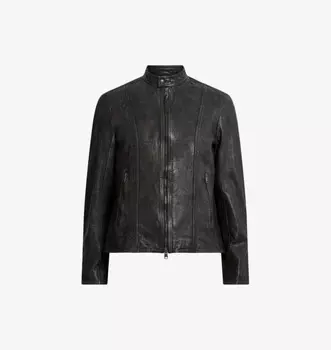 Кожаная куртка стандартного кроя с воротником-стойкой Murphy Allsaints, черный