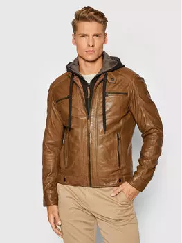 Кожаная куртка стандартного кроя Serge Pariente, коричневый