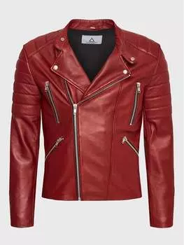 Кожаная куртка стандартного кроя Serge Pariente, красный