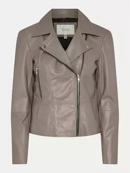 Кожаная куртка стандартного кроя Yas, серый