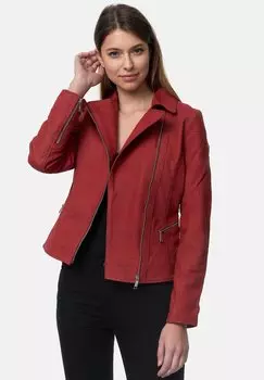 Кожаная куртка Tazzio, бордовый