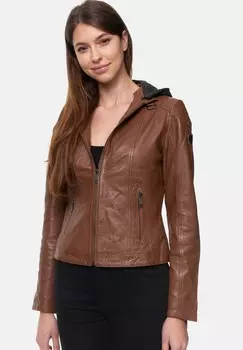 Кожаная куртка Tazzio, коричневый
