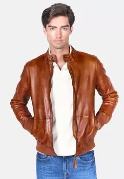 Кожаная куртка THEIS Freaky Nation, коричневый