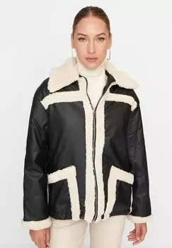 Кожаная куртка Trendyol, черный
