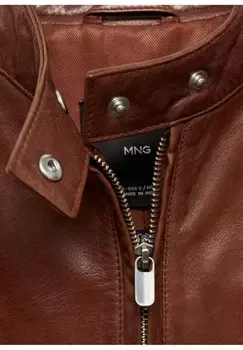 Кожаная куртка TULIP Mango, коричневый