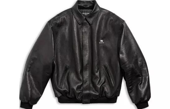 Кожаная куртка унисекс Balenciaga, черный
