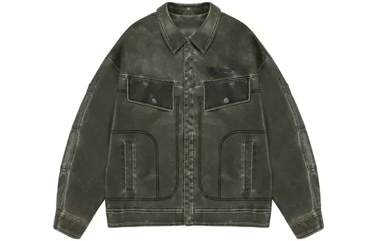 Кожаная куртка унисекс BJHG, Glacier Gray