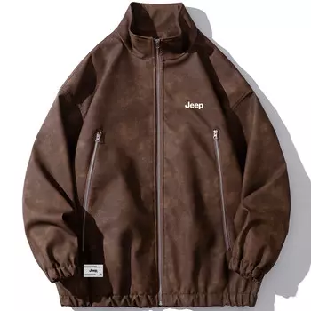 Кожаная куртка унисекс Jeep, цвет Apricot
