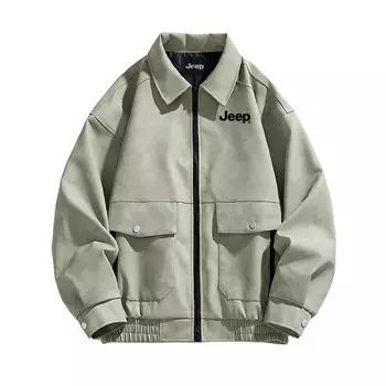 Кожаная куртка унисекс Jeep, темно-серый