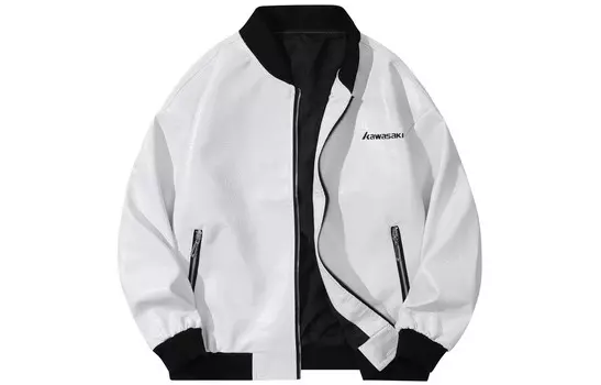 Кожаная куртка унисекс Kawasaki, белый