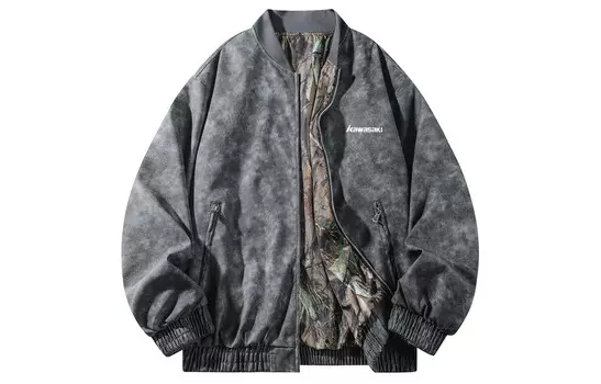 Кожаная куртка унисекс Kawasaki, цвет Black Gray