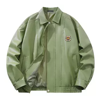 Кожаная куртка унисекс magmode, Зеленый