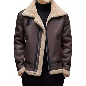 Кожаная куртка унисекс PIERRE CARDIN, Coffee