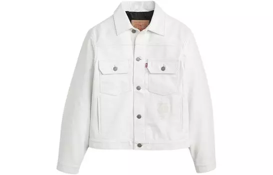 Кожаная куртка унисекс Stussy, цвет White