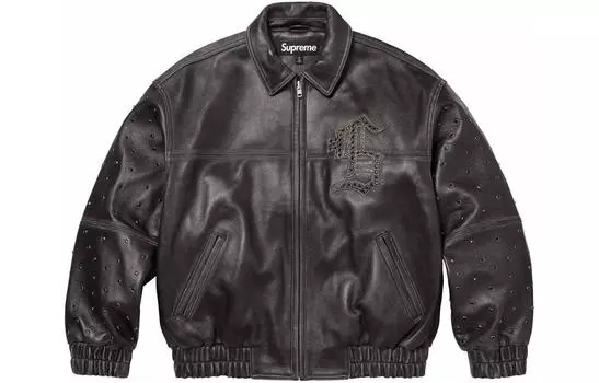 Кожаная куртка унисекс Supreme, черный