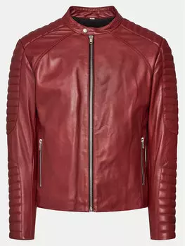 Кожаная куртка узкого кроя Serge Pariente, красный