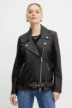Кожаная куртка в стиле Ramones Armani Exchange, черный