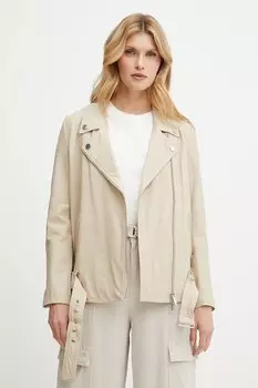 Кожаная куртка в стиле Ramones Armani Exchange, бежевый