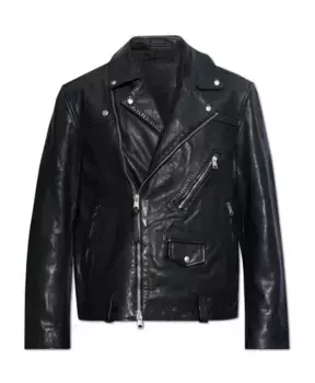 Кожаная куртка Warner Allsaints, черный