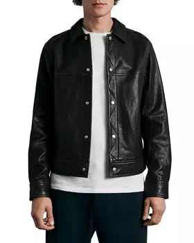 Кожаная куртка водителя грузовика свободного кроя Owen rag & bone, черный