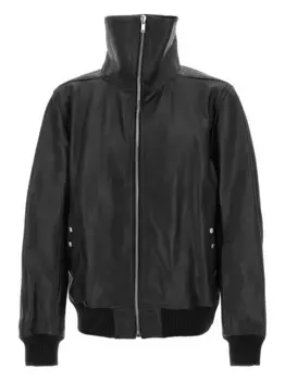 Кожаная куртка-водолазка Blixa Dracucollar с отложным воротником Rick Owens, черный