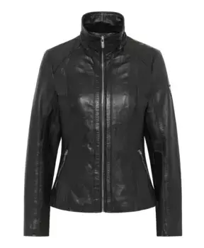 Кожаная куртка ворона ворона уникальный дизайн Carlo Colucci, черный