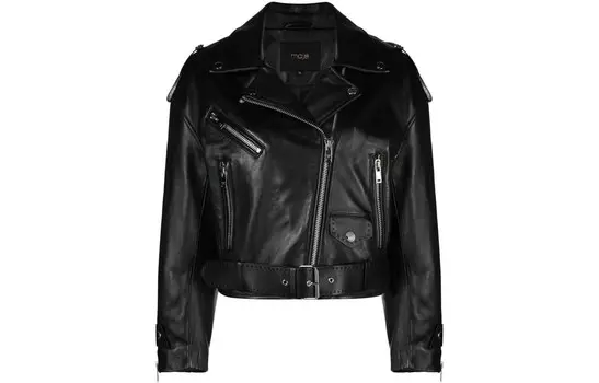 Кожаная куртка женская черная Maje