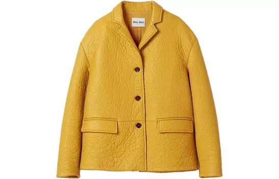 Кожаная куртка женская Miu Miu, коричневый