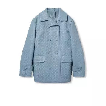 Кожаная куртка женская светло-голубой Gucci