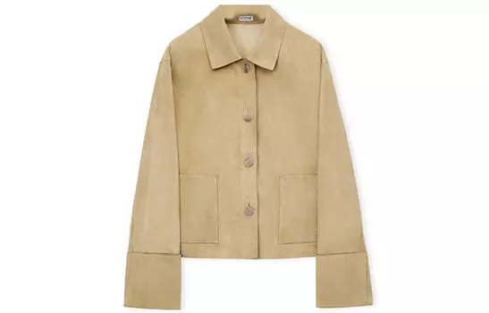 Кожаная куртка женская золотая Loewe