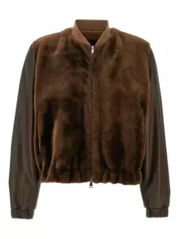 Кожаная меховая куртка-бомбер Fabiana Filippi, коричневый
